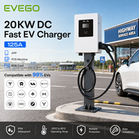 Borne de recharge pour véhicules électriques EVEGO à faible consommation d'énergie, multi-connecteurs, intérieur/extérieur, 20 kW, IP55, certifiée TUV CE, utilisation domestique, CCS2 GB/T