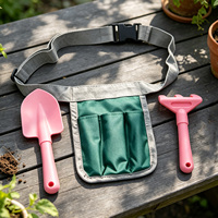 Ensemble d'outils de jardin Vertak en plastique PP 3 pièces avec pochette à outils, truelle et cultivateur pour la plantation en extérieur et le desserrage du sol