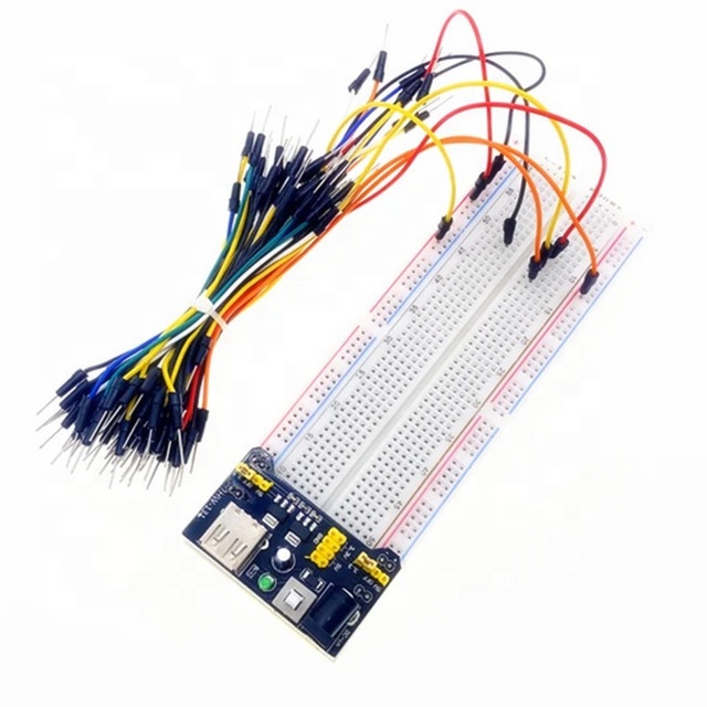 MB102 Kit 3.3V/5V Breadboard Power Module+MB-102 830 Points Solderless Prototype Bread Board +65 Flexible Jumper Wires