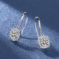 S925 Sterling Silber Blumen Moissanit-Ohrringe für Damen im Koreanischen Stil, Langform - Perfektes Valentinstag- oder Geburtstagsgeschenk für Beste Freundin