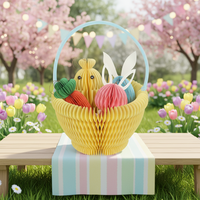 Décorations suspendues de Pâques personnalisées en forme de lapin 3D en papier nid d'abeille, écologiques, réutilisables, aimants, fournitures pour les fêtes de Pâques