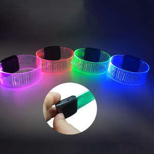 <b>Party</b> Supplies Colorful LED Magnetic Light Emitting Print Logo Voice Activated Magnetic Luminous Bracelet Led Wristbands - Product Image 1