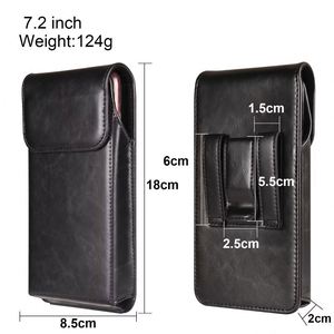 Funda de cuero retro de 7.2 pulgadas para teléfono móvil con presilla para cinturón, bolsa de cintura portátil para colgar en pantalones - Product Image 3