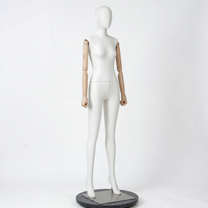 Mannequin femme en fibre de verre corps entier avec mains en <span class=keywords><strong>bois</strong></span> amovibles, pose réglable, taille US/UE pour l'affichage de vêtements en magasin - Product Image 4