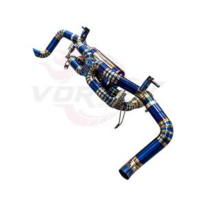 Sistema de Escape Catback con Válvulas Vortex Blue Titanium para Audi R8 V10 5.2L 2024-2025 con Entradas Flexibles Dobles y Salidas de Escape Azules - Product Image 4