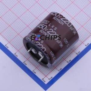 ตัวเก็บประจุแบบอิเล็กโทรไลต์อะลูมิเนียมแบบ Snap-in รุ่น ELXS451VSN221MR30S ชนิด Through-hole (THT) ขนาด D30xL30 มม. 220uF 20% 450V ขา 10 มม. - Product Image 1