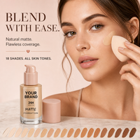 Fond de teint matifiant effet soft focus, lissant la peau, waterproof, maquillage quotidien, cosmétiques en marque privée