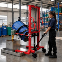 Bennette manuelle en acier inoxydable de bonne qualité pour fûts de carburant, déverseur de bidons d'huile, élévateur de fûts, capacité 200L, hauteur de levage 2000mm