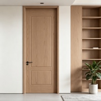 Porte écologique au design minimaliste pour salon et chambre, avec cadre en aluminium durable et panneau en bois, pour l'intérieur de la maison