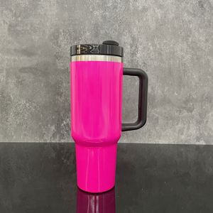 Gobelets isothermes à sublimation vierges de 40 oz, à double paroi, couleurs néon, tasses de voyage scellées, meilleurs cadeaux, tasses à café rose électrique - Product Image 3