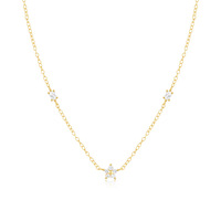 Carline Zircon 925 joyería de moda de plata collares de mujer collares de trébol de cinco hojas collar de cadena de plata