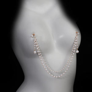 <span class=keywords><strong>Cadena</strong></span> Sexy para Pezón sin Perforación con Perlas para Mujer, Joyería de Cristal Dorado para el Pecho, Accesorios de <span class=keywords><strong>Cadena</strong></span> Corporal, Regalo - Product Image 2