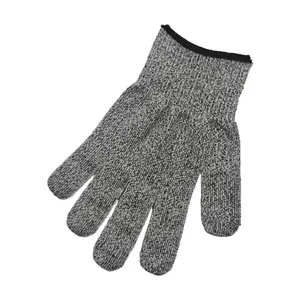 Sarung tangan pabrik Tiongkok kelas 5 HPPE, sarung tangan tahan potong dengan kekuatan bernapas dan tahan aus untuk penggunaan rumah tangga