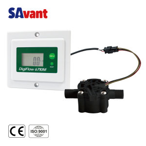 SAVANT DigiFlow 6710M-34TM 1/4"BSP Compteur de débit d'eau monté sur panneau et totalisateur de débit avec boîtier de commande LCD - Product Image 1