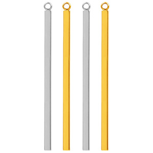 จี้แท่งสแตนเลส 304 ชุบทอง สร้อยคอแบบเรียบง่าย วัสดุทำเครื่องประดับ DIY - Product Image 1
