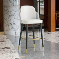 Chaises de comptoir et tabourets de bar en bois et velours, dossier haut, pour restaurant commercial moderne de luxe, pour salle à manger, cuisine extérieure