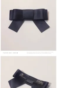 Accessoires de cheveux pour femmes, mode française, en tissu satin de soie, avec grand nœud en ruban, pinces à cheveux à ressort - Product Image 3