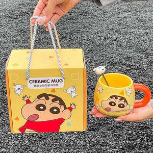 Crayon Shin Chan Ceramic <b>Mug</b> With Spoon Single Cup Cartoon Design Gift For Office Use - Product Image 1