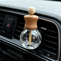 Diffuseur de parfum pour voiture à clipser sur grille d'aération, en bois, pour huiles essentielles, flacon en verre, parfum d'ambiance, aromathérapie automobile