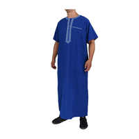Nuevo estilo marroquí Koshibo hecho 54-62 tamaño bordado Diseño manga corta musulmán vestido largo para hombres