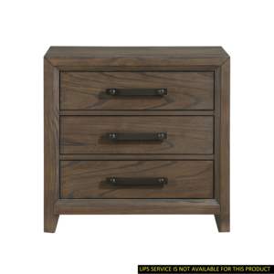 DB 1PC Mesita de noche de lujo moderna 3 cajones Acabado en nogal oscuro Carga inalámbrica Muebles de dormitorio clásicos para gimnasio de apartamento - Product Image 6