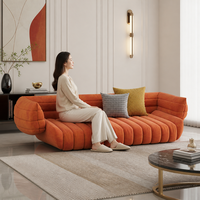 Ensemble de canapés en velours YUANCHANG avec pieds en acier inoxydable, design carré, rembourrage en éponge, 2 places, pour appartement