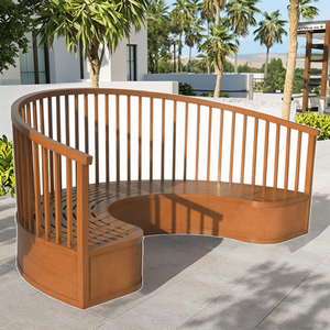 Conjunto Semicircular de Aluminio para Exteriores, Respaldo Alto, para Hoteles y Espacios al Aire Libre, Muebles de Exterior - Product Image 1