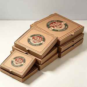 Cajas de Pizza Corrugadas Kraft con Logotipo Personalizado, Cajas de Papel Desechables para Llevar en Varios Tamaños para Empaque de Alimentos de Pizzería al por Mayor - Product Image 3
