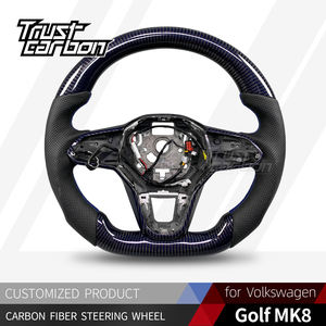 Volant LED en fibre de carbone sergé bleu personnalisé pour Volkswagen Golf MK8 Passat 2020-2025 Atlas GTI GTD GLI ID4 Tera T-ROC - Product Image 2
