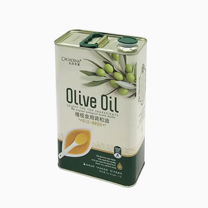 Boîte en fer blanc rectangulaire personnalisée pour huile comestible avec impression offset pour huile d'olive, biscuits et bonbons - Product Image 1