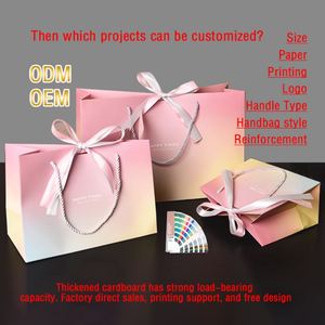 Biodegradable Custom Printed Logo Luxury Rainbow Boutique Perfumes Packaging Wedding <b>Bag</b> <b>Small</b> Jewelry <b>Paper</b> <b>Bag</b> With Handles - Product Image 4