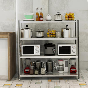 Estante de almacenamiento de cocina de acero inoxidable grueso, organizador de estantes de varios niveles para microondas, utensilios y electrodomésticos - Product Image 1