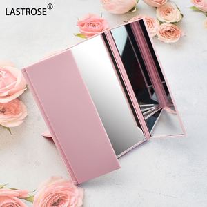 High Quality ABS Plastic Tri-fold <b>Makeup</b> Mirror Private Label Portable Travel Foldable <b>Vanity</b> Mirror With Stand - Product Image 3