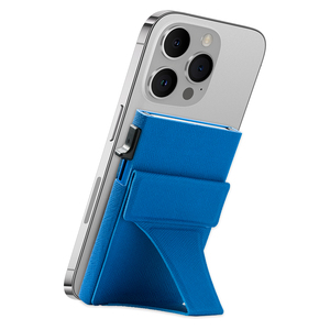 Saffiano Leather Magnetic <b>Card</b> <b>Holder</b> <b>Wallet</b> Mobile Phone <b>Card</b> Slot <b>Holder</b> Stand <b>for</b> Cell Phone - Product Image 1