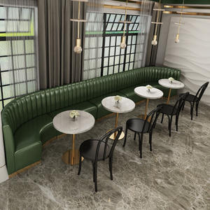 Elegante Steak House Design moderno Coffee Shop usato in pelle cabine sedile da pranzo mezza rotonda stand ristorante - Product Image 2