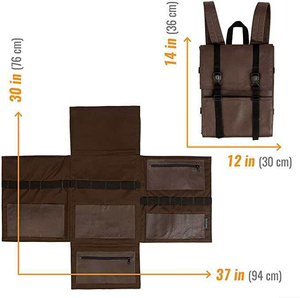 Backpack for Chefs Cooks <b>BBQ</b> Travel <b>Portables</b> PU Chef Knife Bag Custom 13 Knife Slots Expandable Tool Storage Bag - Product Image 1