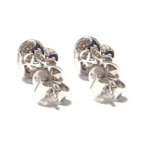 Boucles d'oreilles en forme de cœur en or blanc 18 carats plaqué or véritable avec diamants, tendance, cadeau de fiançailles, cadeau d'anniversaire, bijoux de mariage - Product Image 3