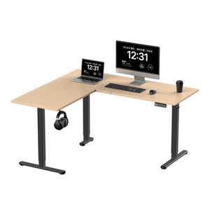 Moderno Convertible Oficina Sit Stand L Forma Altura Ajustable Escritorio de pie eléctrico - Product Image 5