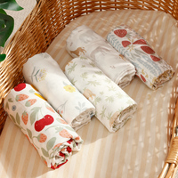 100% coton mousseline bébé feuille grande taille personnalisé Floral solide Vintage caractère rayé plante Marine tricoté Festival nouveau-né
