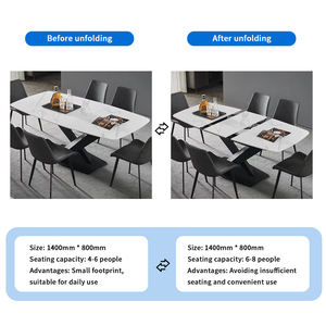 ชุดเฟอร์นิเจอร์ห้องรับประทานอาหารสไตล์วิคตอเรียน,เก้าอี้และโต๊ะรับประทานอาหารทำจากสเตนเลสสตีล6ที่นั่งสไตล์ตุรกีดีไซน์หรูหราทันสมัย - Product Image 3