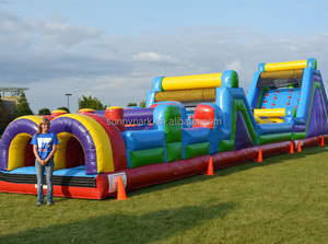Parque inflable al aire libre carrera de obstáculos inflable gran barrera para correr carrera chico desafío juegos al aire libre - Product Image 5