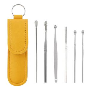 Kit Portátil de Acero al Carbono para la Eliminación de Cera de Oídos - Set de 6 Piezas con Espiral de Resorte y Diseño Grabado, Imprescindible para el Cuidado Personal - Product Image 2