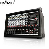 AOSHEN OEM Mixeur audio numérique professionnel durable 10/12 canaux avec amplificateur de puissance, prise en charge USB, THD 0,02%, portable pour DJ et usage domestique