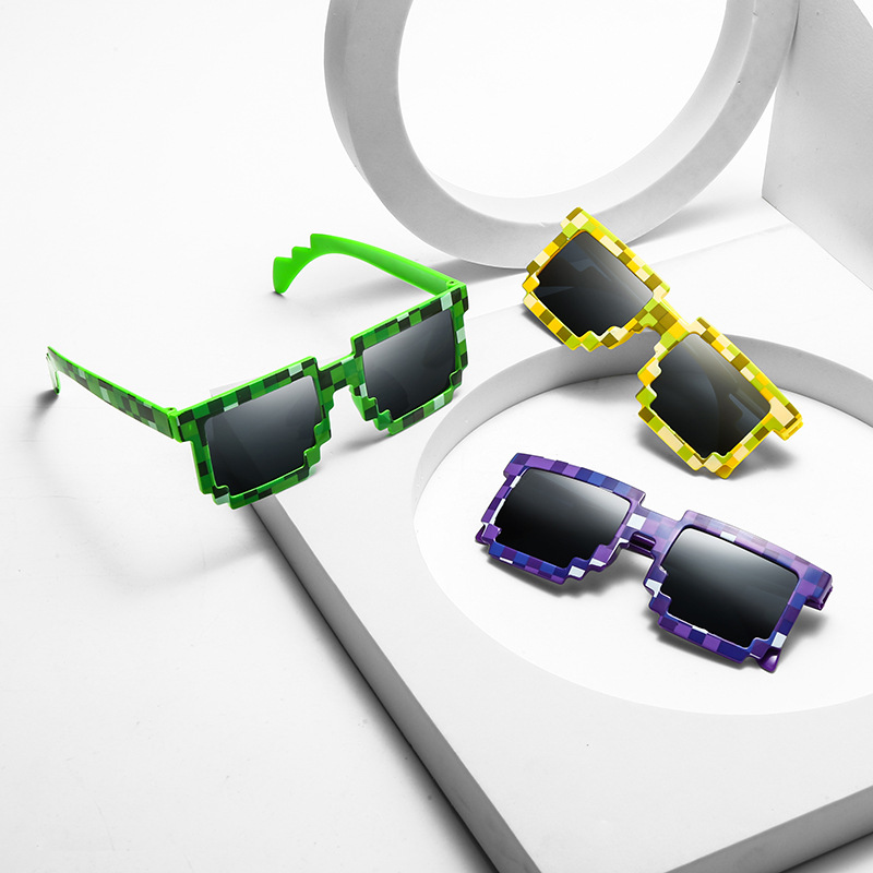 15 Paires De Lunettes De Soleil Pixelisées/mosaïque - Multicolores Pour Fête, Halloween, Déguisement