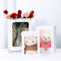 Sac cadeau en carton blanc avec impression personnalisée et fenêtre transparente Sacs cadeaux pour enfants pour fête Souvenir Cadeaux de vacances Sacs en papier