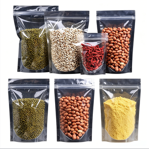 Sachet alimentaire transparent refermable en plastique, pochette verticale à fermeture éclair pour fruits secs, haricots et graines - Product Image 2