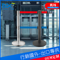 Double finition brossée noire Barrières rétractables pour file d'attente d'aéroport Ceinture de contrôle de foule Cassett Post Pipe Stanchion Barrières de circulation