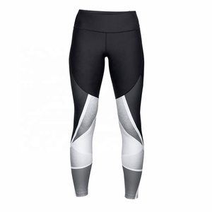 High Waist Ankle-Length Yoga <b>Leggings</b> Geometric Print Four-Way Stretch Spandex Polyester Contrast Stitch - Product Image 1