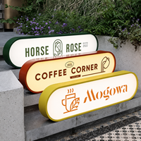 Enseigne de magasin personnalisée murale, enseigne lumineuse pour boutique, enseigne extérieure pour café, restaurant, boîte lumineuse LED publicitaire