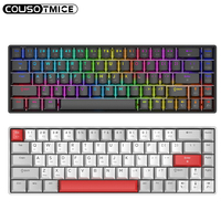 Teclado Mecánico para Juegos Personalizado en Español, Inglés, Alemán, con Bluetooth, Tri-modo, Interruptor Rosa, RGB, Recargable, Intercambiable